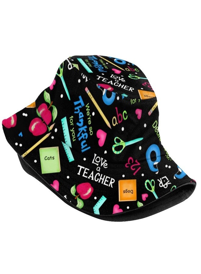 ASYG Cute Teacher Bucket Hat Travel Beach Funny Teachers Fisherman Hat Cap Reversible Wide Brim Hats Women Men Girls Boys - Image 2